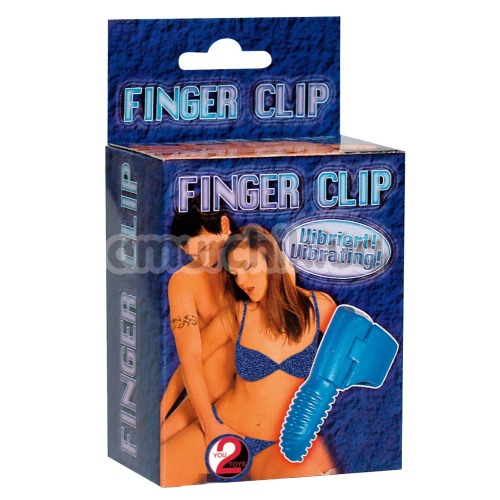 Вибронапалечник для стимуляции клитора Finger Clip, синий