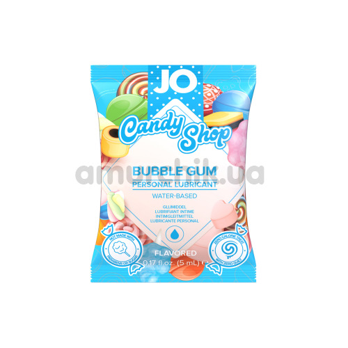 Оральный лубрикант JO H2O Candy Shop Bubble Gum - жвачка, 5 мл