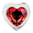 Анальная пробка с красным кристаллом Adam & Eve Red Heart Gem Glass Plug Medium, прозрачная - Фото №2