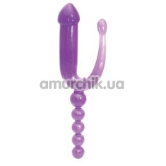 Анально-вагинальный стимулятор 3 Way Play, фиолетовый - Фото №1
