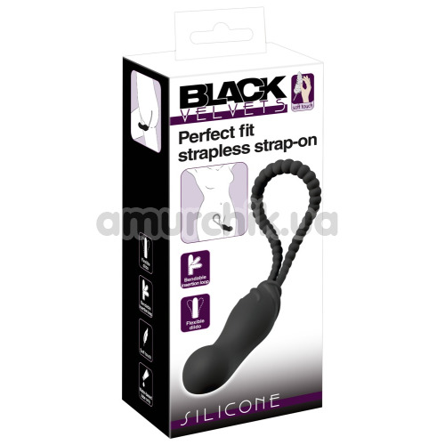 Страпон Black Velvets Perfect Fit Strapless Strap-On, черный