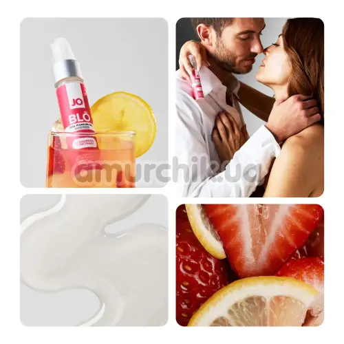 Гель для орального секса с охлаждающим эффектом JO Blo Strawberry Lemonade - клубничный лимонад, 30 мл