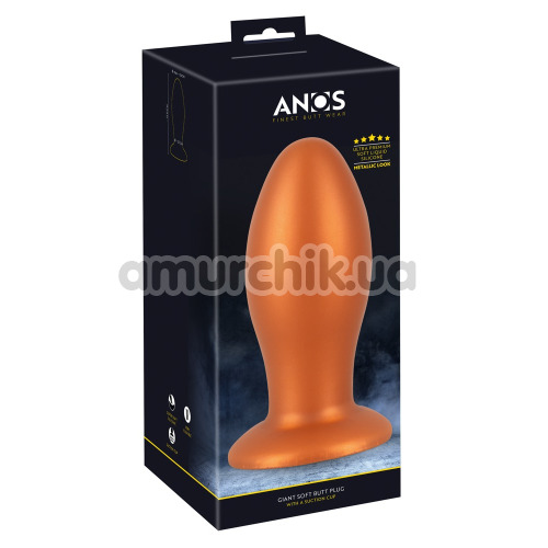 Анальная пробка Anos Giant Soft Butt Plug, оранжевая