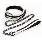 Ошейник с поводком Glo Bondage Collar & Leash, черный - Фото №1
