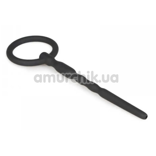 Уретральная вставка Silicone Penis Plug With Pull Ring, чёрная