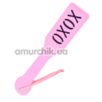 Шлепалка квадратная DS Fetish Paddle XOXО, розовая  - Фото №1