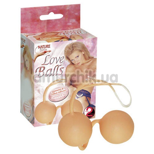 Вагінальні кульки Nature Skin Love Balls тілесні
