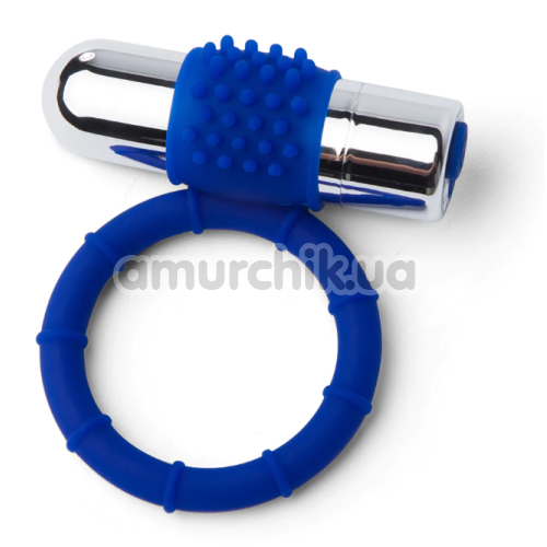 Виброкольцо для члена Zolo Powered Bullet Cock Ring, синее