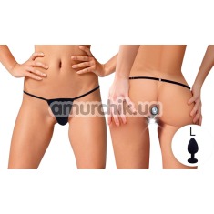 Трусики с анальной пробкой Art of Sex Sexy Panties With Silicone Plug L, черные - Фото №1