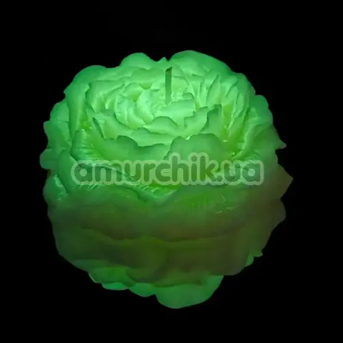 Свеча в виде пиона GlowKink L - светится в темноте, салатовая