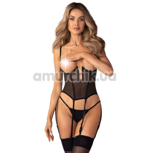 Корсет Obsessive Euphori, черный