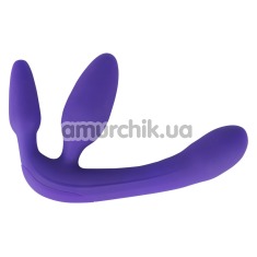 Безремневий страпон з вібрацією Triple Teaser Strapless Strap-On, фіолетовий - Фото №1