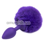 Анальная пробка с фиолетовым хвостиком Honey Bunny Tail, фиолетовая - Фото №1