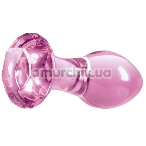 Анальная пробка Crystal Glass Gem, розовая