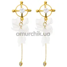 Затискачі для сосків Taboom Nipple Play Floral Seduction Clamps, золоті - Фото №1