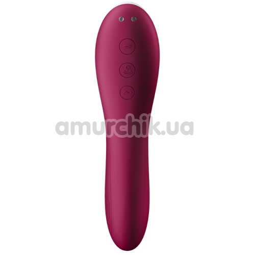 Симулятор орального секса для женщин с вибрацией Satisfyer Dual Crush, бордовый