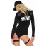 Костюм спецназа Leg Avenue Swat Team Babe Bodysuit, черный: боди + пояс с гартером + гартер + кепка + рация - Фото №3