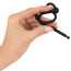 Уретральная вставка с кольцом для головки Penis Plug Piss Play With Glans Ring & Stopper, черная - Фото №6