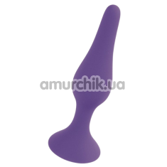 Анальна пробка Boss Series Silicone Purple Plug Medium, фіолетова - Фото №1