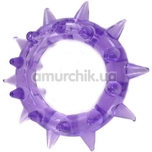 Кольцо-насадка Pure Arousal фиолетовое с длинными шипами - Фото №1