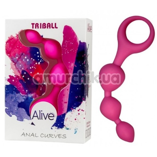 Анальная цепочка Alive Triball Anal Curves, розовая