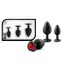 Набір анальних пробок з червоними кристалами Luxe Bling Plugs Trainer Kit, чорний - Фото №6