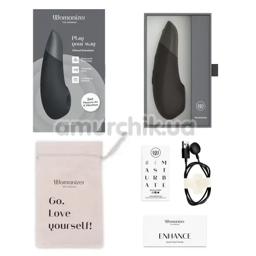 Симулятор орального секса для женщин Womanizer Enhance, черный