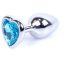 Анальная пробка с голубым кристаллом Exclusivity Jewellery Silver Heart Plug, серебряная - Фото №1