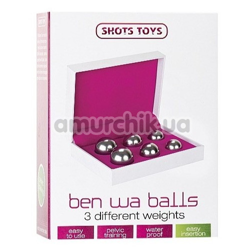 Набор вагинальных шариков Shots Toys Ben Wa Balls, серебряный