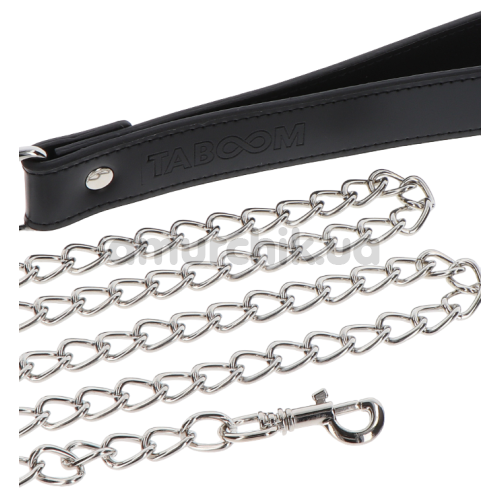 Ошейник с поводком Taboom Elegant D-Ring Collar and Chain Leash, черный