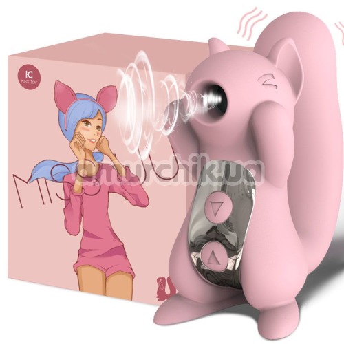 Симулятор орального сексу для жінок з вібрацією KissToy Miss UU, рожевий