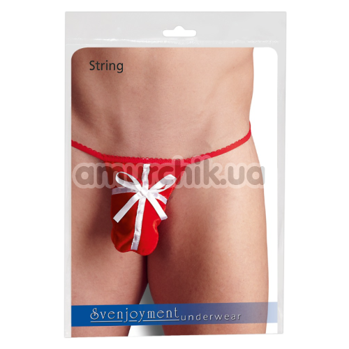 Трусы-стринги мужские String Geschenk, красные