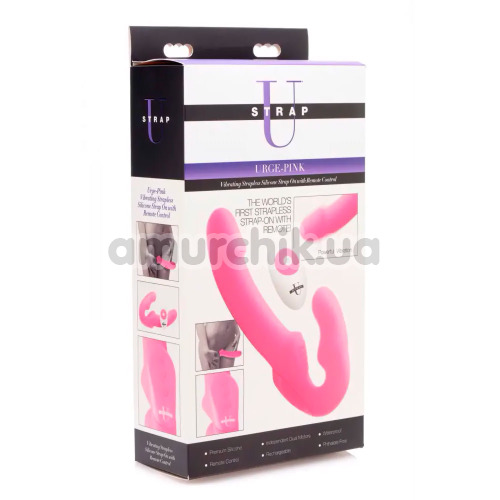 Безремневой страпон с вибрацией UStrap Urge-Pink, розовый