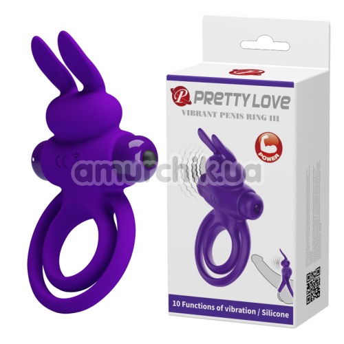 Віброкільце Pretty Love Vibrant Penis Ring III, фіолетове