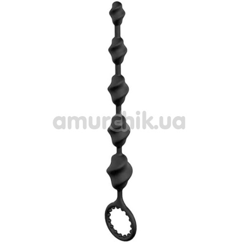 Анальная цепочка Bootyful Twisted Beads, черная - Фото №1