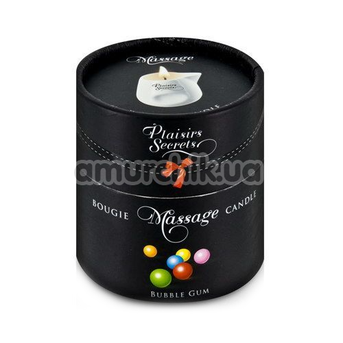 Массажная свеча Plaisirs Secrets Paris Bougie Massage Candle Bubble Gum - жевательная резинка, 80 мл