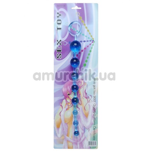 Анальная цепочка Sex Toy Jelly Anal Beads, голубая