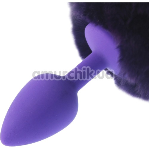 Анальна пробка з фіолетовим хвостиком Honey Bunny Tail, фіолетова