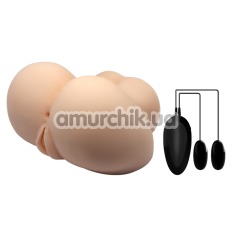 Штучна вагіна і анус з вібрацією Crazy Bull Vagina And Ass Busty Butt, тілесна - Фото №1