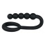 Эрекционное кольцо со стимулятором простаты Mr.Hook с шариками, черное - Фото №2