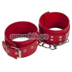 Поножи Leather Restraints Leg Cuffs, красные - Фото №1