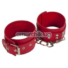 Поножи Leather Restraints Leg Cuffs, красные - Фото №1