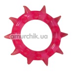 Кольцо-насадка Pure Arousal розовое с длинными шипами - Фото №1