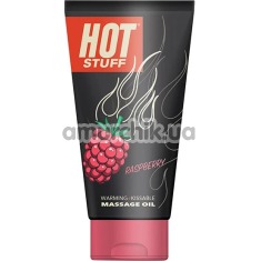 Массажное масло Hot Stuff Warming Kissable Massage Oil с согревающим эффектом - малина, 177 мл - Фото №1
