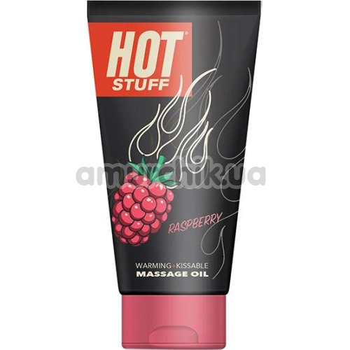 Массажное масло Hot Stuff Warming Kissable Massage Oil с согревающим эффектом - малина, 177 мл