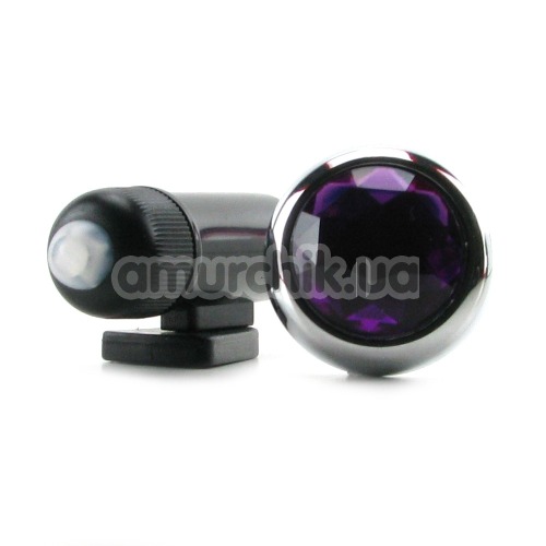 Клиторальный вибратор Precious Gem c фиолетовым кристаллом