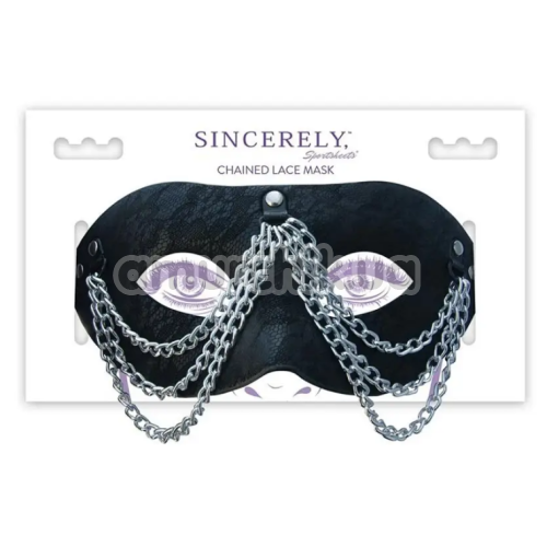 Маска на очі Sportsheets Sincerely Chained Lace Mask, чорна