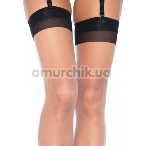 Чулки с черным швом и резинками Leg Avenue 2 Tone Stockings, телесные