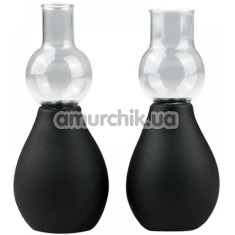 Вакуумные стимуляторы для сосков Nipple Pump Set, черные - Фото №1