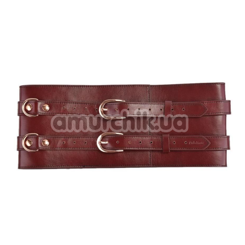 Бондажний пояс Liebe Seele Wine Red Leather Bondage Waist Belt S, бордовий